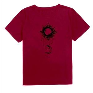 SHEIN Sun and Moon Print Tee Shirt NWT